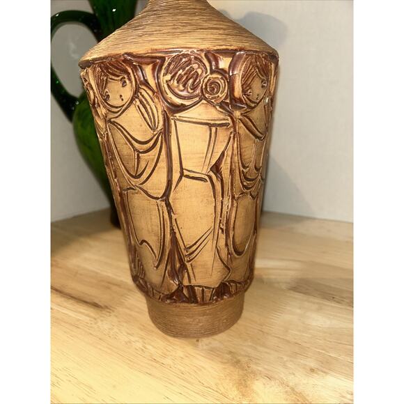 MCM Fratelli Fanciullacci Italian Ceramic Pottery Carved Female Form 13.25” Vase - Picture 6 of 16